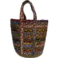 τσαντα θαλασσης κομβος γιουτα multicolor design 1 (40x50cm)