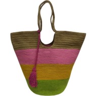 τσαντα θαλασσης κομβος βαμβακι multicolor design 6 (40x50cm)