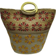 τσαντα θαλασσης κομβος γιουτα multicolor design 8 (40x50cm)