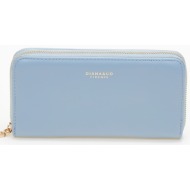 γυναικείο slim πορτοφόλι με φερμουάρ - γαλάζιο