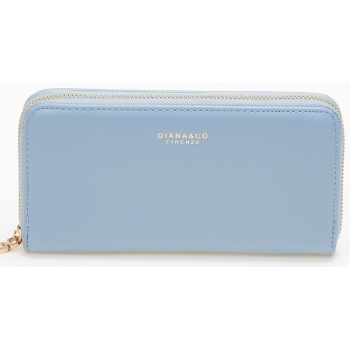 γυναικείο slim πορτοφόλι με φερμουάρ - γαλάζιο σε προσφορά