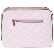 γυναικεία τσάντα ώμου-χιαστί με logo - ροζ