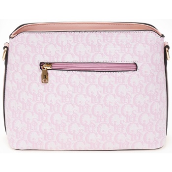 γυναικεία τσάντα ώμου-χιαστί με logo - ροζ σε προσφορά