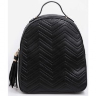 backpack με καπιτονέ υφή - μαύρο