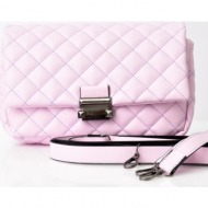 γυναικεία τσάντα ώμου απαλό ροζ 10090