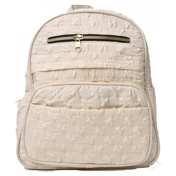 γυναικεία υφασμάτινη τσάντα backpack με χρυσό φερμρουάρ