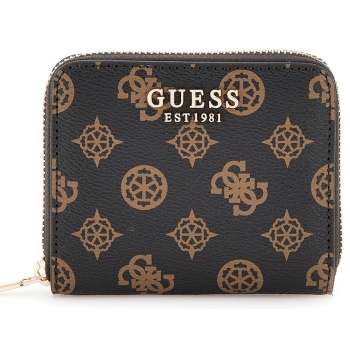 guess πορτοφολι laurel slg small zip swpg8500370 mocha logo