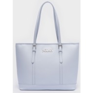nolah γυναικεια τσαντα ωμου ella light blue silver
