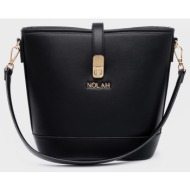 nolah γυναικεια τσαντα evelina black light gold