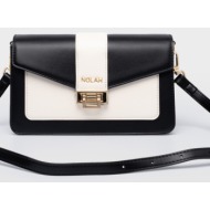 nolah γυναικεια τσαντα danny black-cream light gold