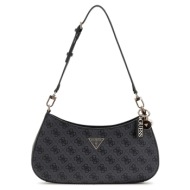 guess γυναικεια τσαντα noelle ii top zip hwbg9672180 coal logo