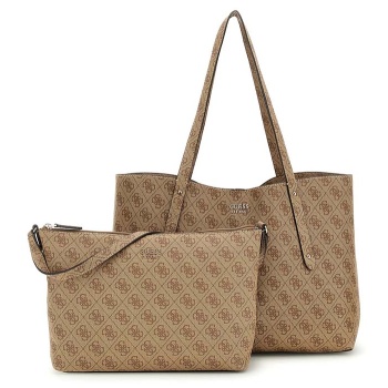 guess γυναικεια τσαντα brenton tote hwlg9648230 latte logo
