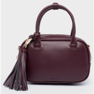 nolah γυναικεια τσαντα laura burgundy gold