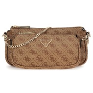 guess γυναικεια τσαντα noelle ii dbl hwbg9672710 latte logo/brown