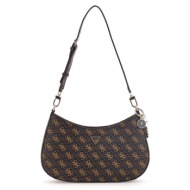 guess γυναικεια τσαντα noelle ii top zip hwqg9672180 brown logo