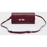 nolah γυναικεια τσαντα gabrielle burgundy gold