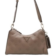 guess cresidia ii top zip shldr bag τσαντα γυναικειο hwpd9888180 dark oak