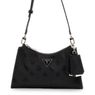 guess cresidia ii top zip shldr bag τσαντα γυναικειο hwpd9888180 black logo