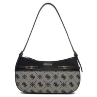 guess melinda logo shoulder bag τσαντα γυναικειο hwjp9902170 black logo