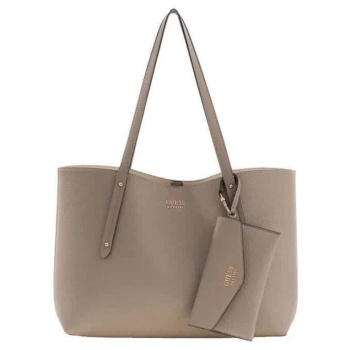 guess brenton tote τσαντα γυναικειο hwpg9648230 dark taupe