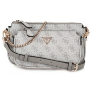 guess noelle ii dbl pouch crossbody τσαντα γυναικειο hwbg9672710 dark taupe