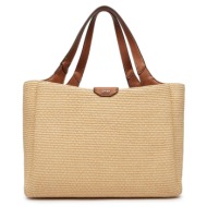 dkny γυναικεια tote handbag willa r61aog32 m1k6 natural/saddle