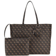 guess power play ii large tech tote τσαντα γυναικειο hwqg7124240 brown logo
