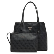 guess victtoria 2 in 1 tote τσαντα γυναικειο hwesg951428 coal logo