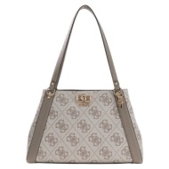 guess karnilla logo gfriend carryall τσαντα γυναικειο hwos9901220 dark taupe
