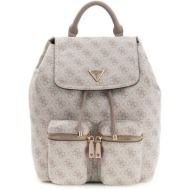 guess manhattan ii flap backpack τσαντα γυναικειο hwsg7118310 dark taupe