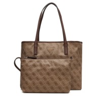 guess victtoria 2 in 1 tote τσαντα γυναικειο hwesg951428 latte logo/brown
