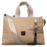 frnc γυναικεια τσαντα eco nubuck croco ελληνικη 6136 μπεζ