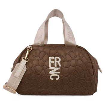 frnc γυναικεια τσαντα eco nubuck giraf ελληνικη 6197 καφε