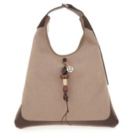 frnc γυναικεια τσαντα eco nubuck treccia ελληνικη 5557 μπεζ