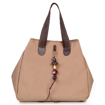 frnc γυναικεια τσαντα eco nubuck treccia ελληνικη 5566 μπεζ