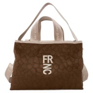 frnc γυναικεια τσαντα eco nubuck giraf ελληνικη 6194 καφε