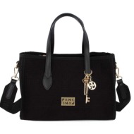 frnc γυναικεια τσαντα water repellent satin ελληνικη 5573 μαυρη