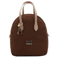 frnc γυναικεια τσαντα water repellent satin ελληνικη 5575 καφε
