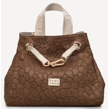 frnc γυναικεια τσαντα eco nubuck giraf 6191 καφε