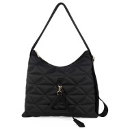 frnc γυναικεια τσαντα water repellent satin ελληνικη 4185 μαυρη