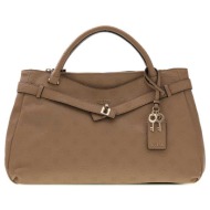 γυναικεία τσάντα ώμου guess hwpd9746060_beige logo