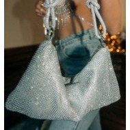 ασημι τσαντακι με στρας ...