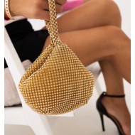 χρυσο τσαντακι με στρασ- liby