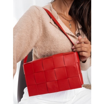 real leather red shoulder bag