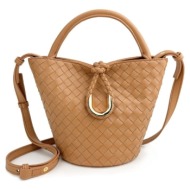 πλεκτη δερματινη τσαντα ...