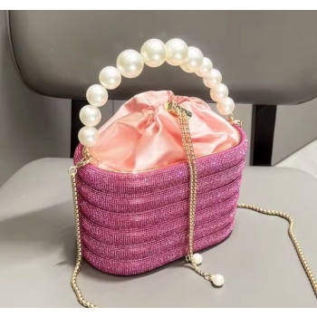 φουξια τσαντακι με στρας και περλες - bartolina