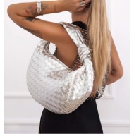 ασημι τσαντα - nobl large