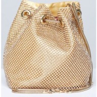gold strass pouch handbag