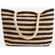 δίχρωμη τσάντα από raphia