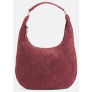 τσάντα ώμου από πλεκτό δέρμα